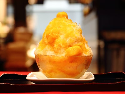マンゴーかき氷｜福岡のおいしいかき氷｜加美家製菓